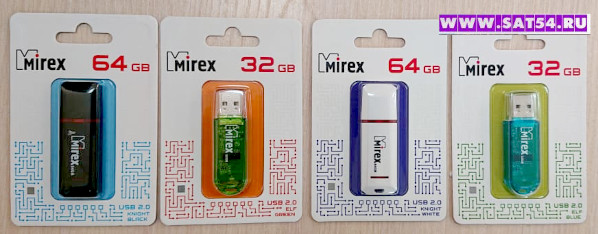 Флэшки в Новосибирске Мирекс ELF BLUE (32Gb)/ ELF GREEN /Mirex KNIGHT BLACK/Mirex KNIGHT WHITE (64Гб)