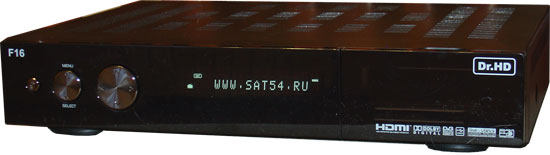 www.sat54.ru Цифровой спутниковый HDTV ресивер Dr.HD F16. Внешний вид. Вид спереди.