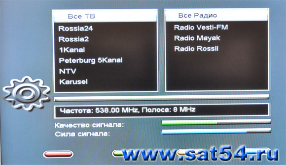 DVB-T2 приставка General Satellite  ТЕ 8714- результаты сканирования эфира в Новосибирске.