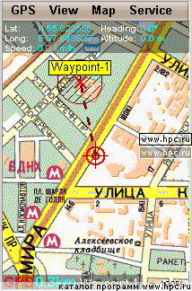 пример работы программы MapViewGPS II 2.52 uiq на www.dvd54.ru 