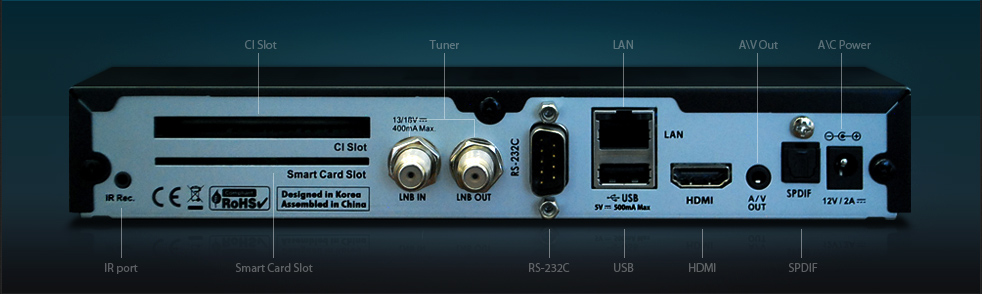 Цифровой ресивер Skyway LIGHT HD (USB, опт., тюльп., RS-232, компонент, модул., HDMI, LAN, CI, CR, MPEG4, DVB-S/S2, MKV) открытый Linux.