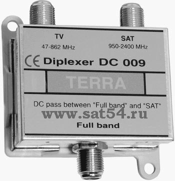 Диплексер (Сумматор/Разветвитель) TV-SAT Terra DC009