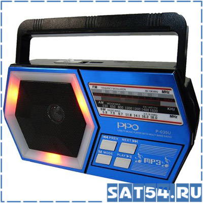 Радиоприемник PPO P-035U (USB, TF, AUX, Аккумулятор, 220V)