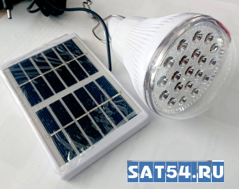 Аккумуляторная Светодиодная лампа 3Вт на солнечной батарее.